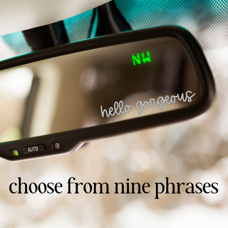 Rear View Mirror Vinyl Decal - White - Cute Car Accessories