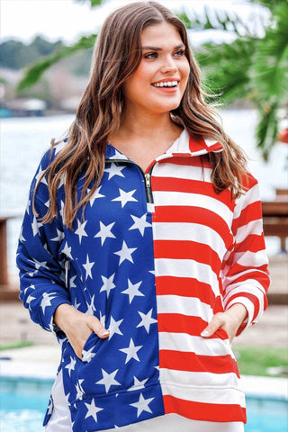 Stars and Stripes Quarter Zip Pullover
