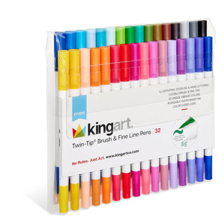 Twin-Tip™ Brush & Fine Line Pens - Water-Based Ink - 32 Colors