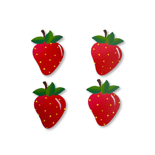 Strawberry Magnets S/4, Cute Summer Decor