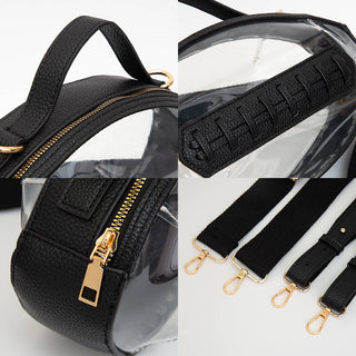Football Shaped Transparent Crossbody Bag - Dk Brown