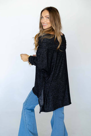 So Versatile Flowy Knit Sweater - Charcoal