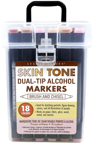 Studio Series Dual-Tip Skin Tone Alcohol Markers (Set of 18 colors)