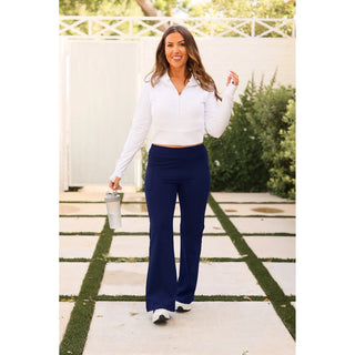 The Mila - NAVY Bootcut Leggings with Pockets