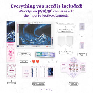 Diamond Art Blue Aurora Mountains