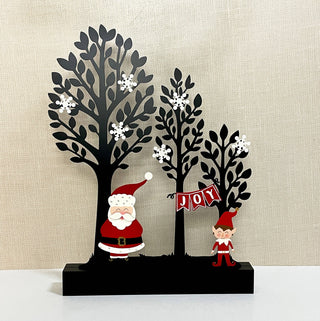 Snowflake Magnets S/4 White Glitter, Winter Decor