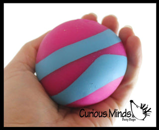 Striped Sand Filled Stress Ball - Moldable Ball with Granu