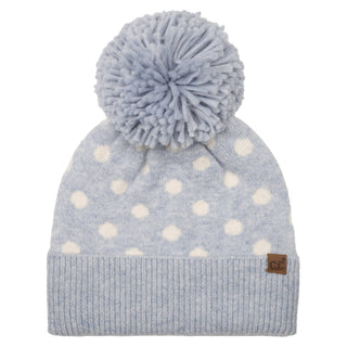 C.C Polka Dot Pattern Pom Beanie Winter Hat