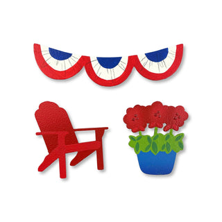 Patriotic Front Porch Magnets S/3, Summer Decor