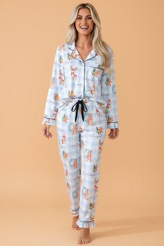Christmas Plaid Ruffle Shirt & Pants Pajama Set