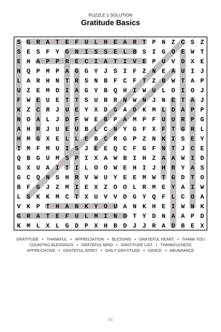 Word Search of Gratitude Puzzle Book