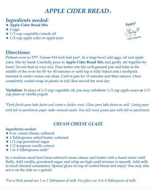 Apple Cider Bread Mix