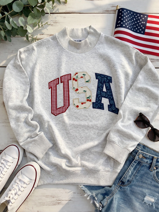 USA Embroidered Mockneck