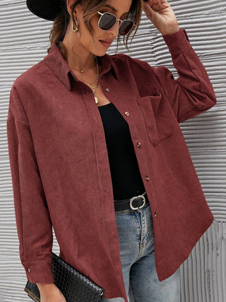 Oversized Corduroy Button-Down Shirt