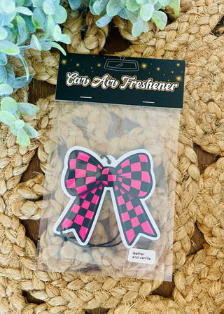 Checkered Bow Air Freshener