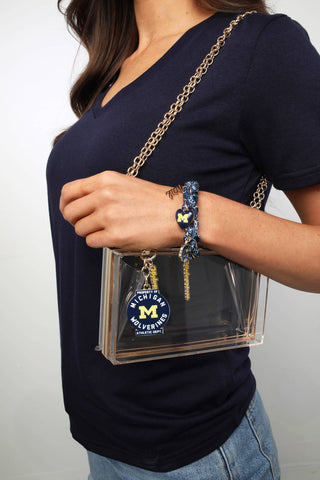 Michigan Wolverines Bandana Charm Bracelet