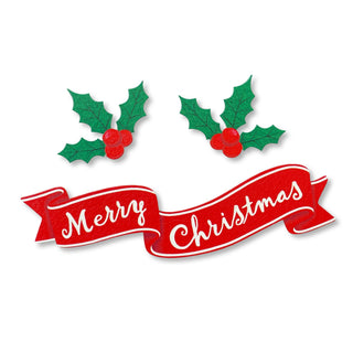 Merry Christmas Banner Magnets S/3, Holiday Decor