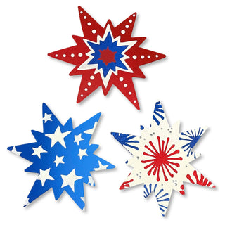 Patriotic Star Mini Art Pop Magnets S/3, Firework Inspired