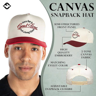 2-Tone Embroidered Cap - Good Time Not a Long Time -Burgundy