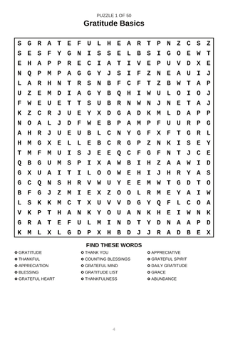 Word Search of Gratitude Puzzle Book
