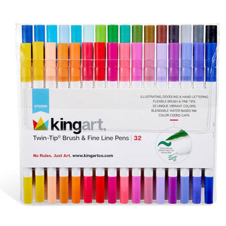 Twin-Tip™ Brush & Fine Line Pens - Water-Based Ink - 32 Colors