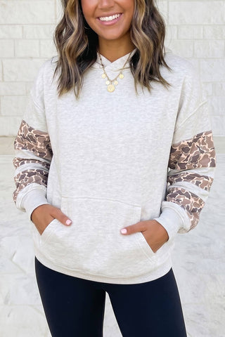 Patchwork Camo Long Sleeve Hoodie