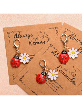 Taphug - Always Remember With Ladybug Daisy Charm Keychain