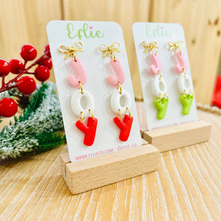 Christmas JOY Earring | Polymer Clay Holiday Happy Dangles |