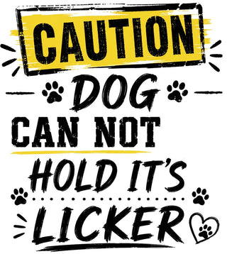 "Caution Dog Cannot Hold Its Licker" Funny Dog Kitchen Towel | Dog Lover Gift