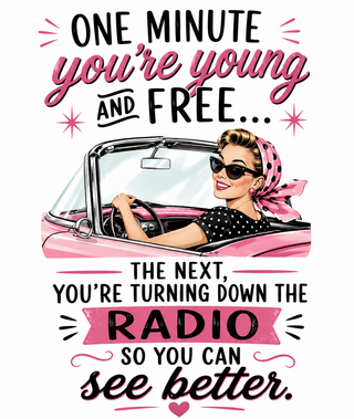 One minute you're young and free... | Funny Age Kitchen Towel