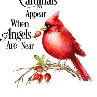 "Cardinals Appear When Angels Are Near" Memorial Kitchen Towel | Sympathy Gift