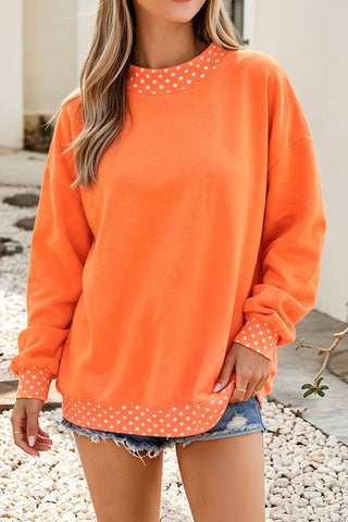 Polka Dot Mock Neck Sweatshirt
