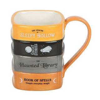 The Haunted Library Book Stack Halloween Mug