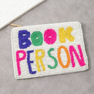 Book Person Colorful Beaded Coin Purse