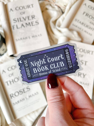 Night Court Book Club Ticket Sticker | ACOTAR