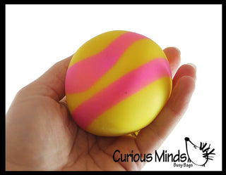 Striped Sand Filled Stress Ball - Moldable Ball with Granu