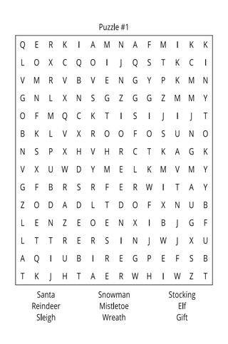 Christmas Word Search Puzzle Book