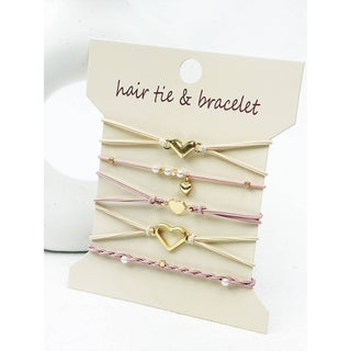 Boho Inspired Minimal Heart Hair Tie Bracelets