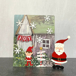 Snowflake Magnets S/4 White Glitter, Winter Decor