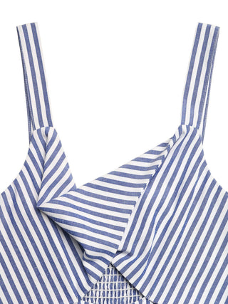 Striped Cutout Wide Leg Jumpsuit Sleeveless Summer
