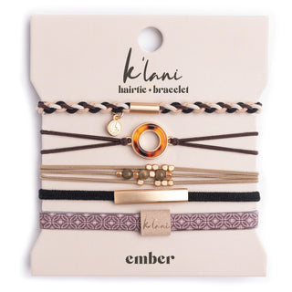 "Ember" Tortoise Shell Ring Charm with Gold, Browns & Neutrals (Med)