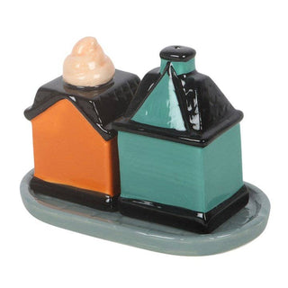 Spooky Street Halloween House Salt and Pepper Shakers