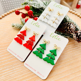 Christmas Tree Glitter Earrings Polyester Clay Holiday