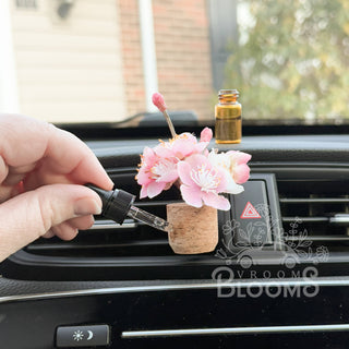 Pink Cherry Blossom Vent Clip Car Air Freshener (Reusable)
