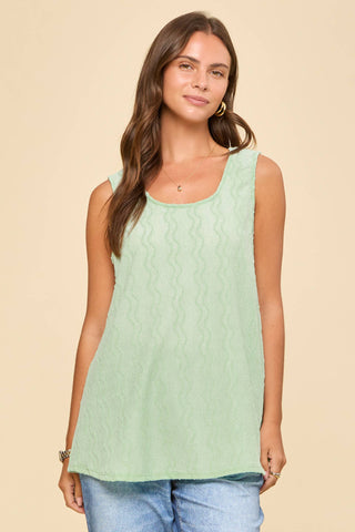 Textured Sleeveless Tank Blouse