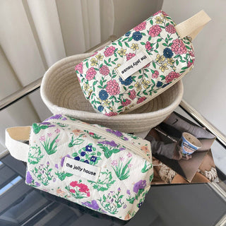 Floral Wristlet Cosmetic Bag