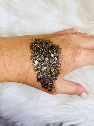 Black and Gold Glitter Gel