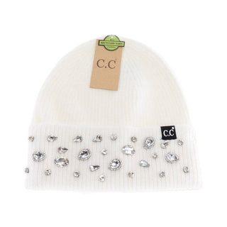White Rhinestone Charm Cuff C.C Beanie