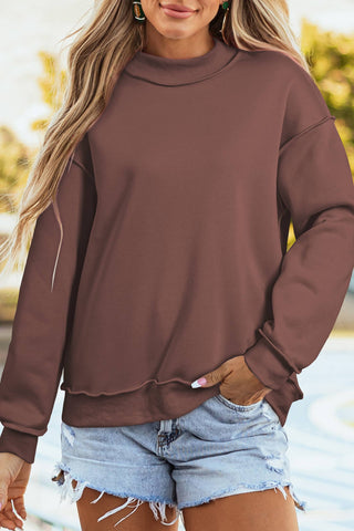 Oversize Reversible Mock Neck Sweatshirt