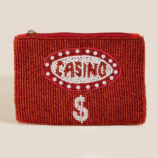 Casino Money Seed Beaded Coin Purse
